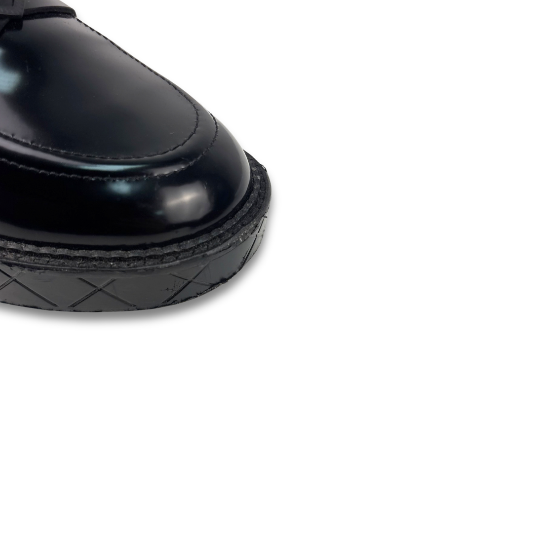 Chanel Black Patent Heart Loafers - Size 37.5