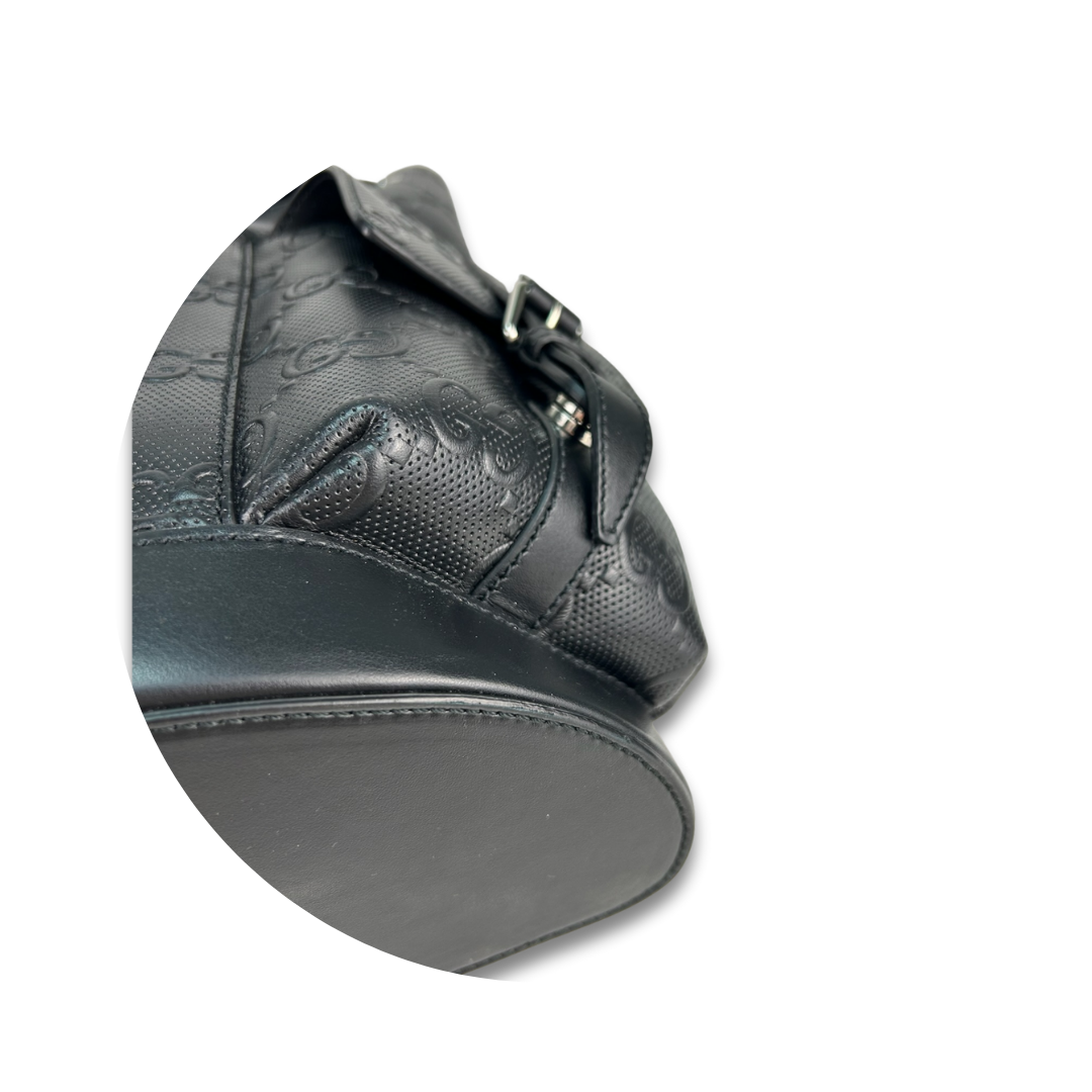 Gucci Black GG Embossed Backpack