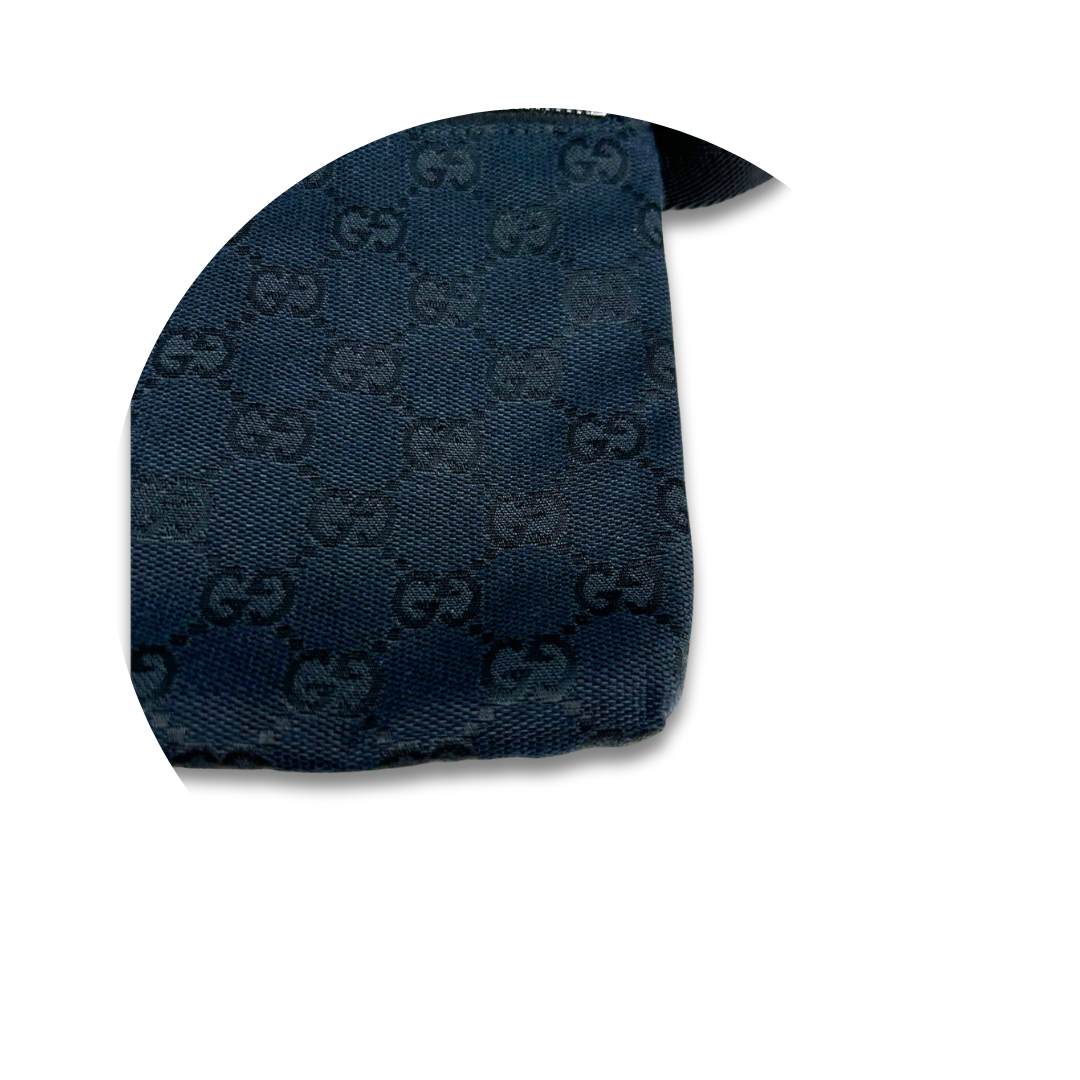 Gucci Canvas Double Pocket Waist Bag