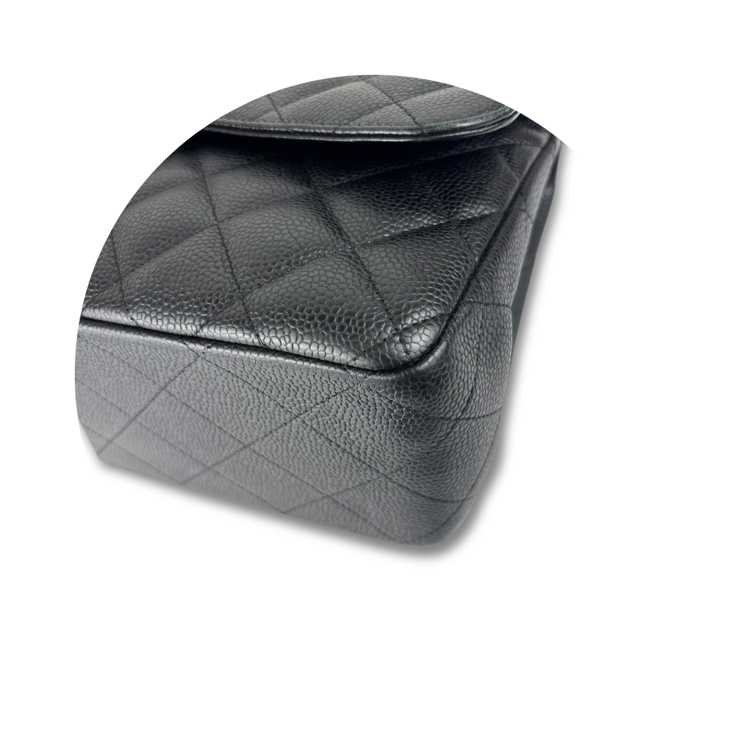 Chanel Black Caviar Classic Jumbo Double Flap