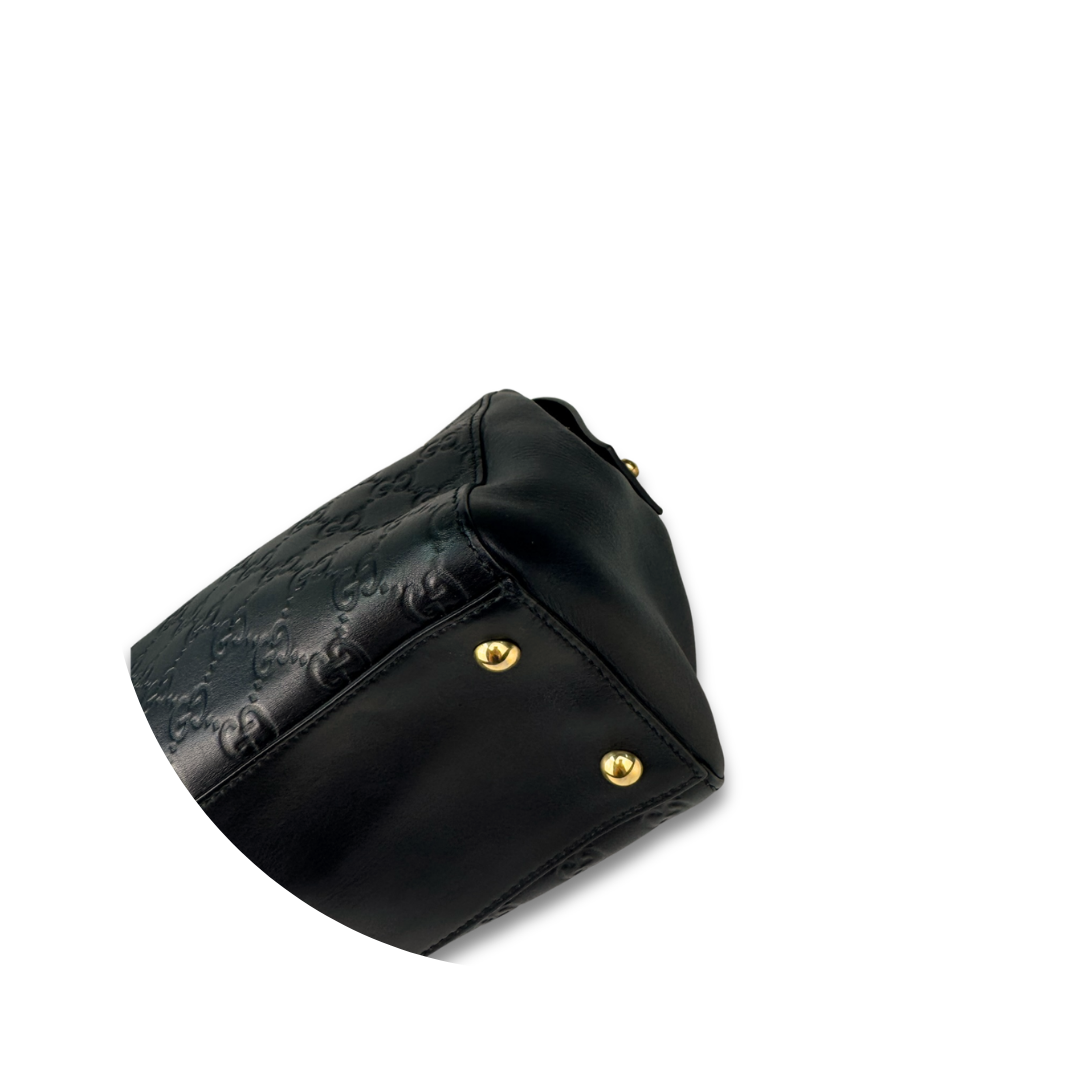 Gucci Black Guccissima Soft Signature Tote