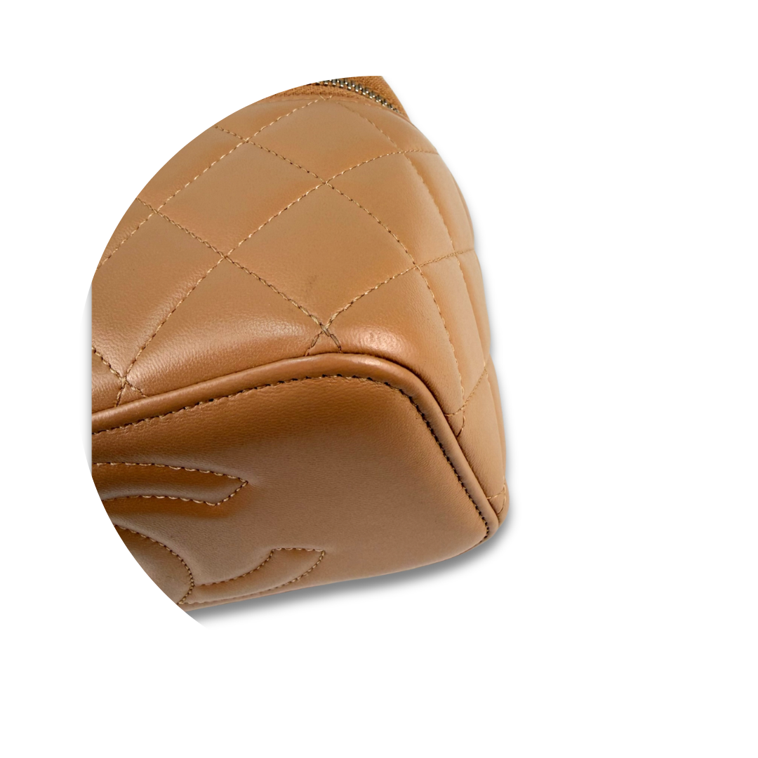 Chanel Tan Classic Small Top Handle Vanity