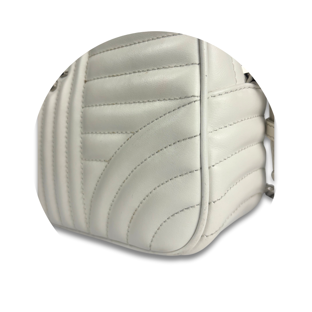 Prada White Diagramme Camera Bag