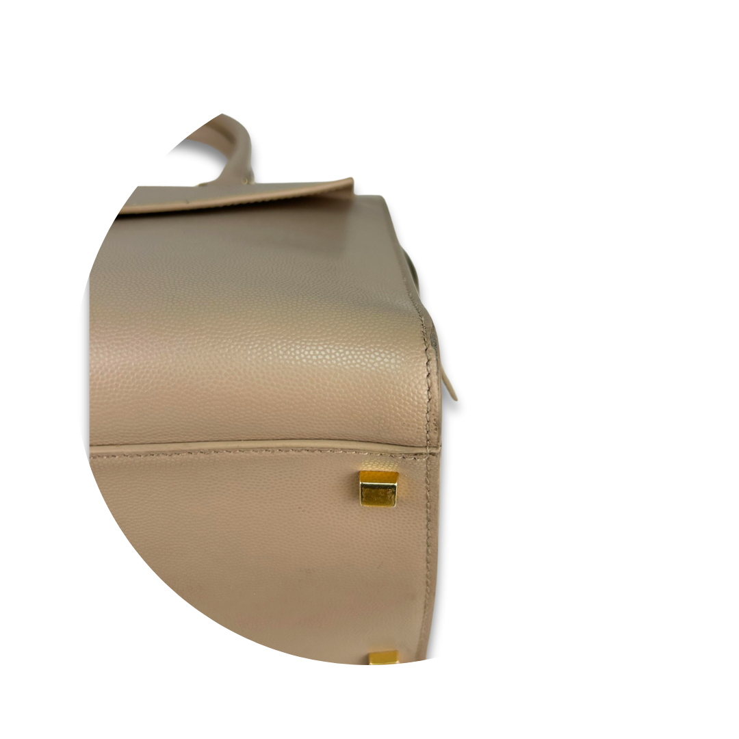 YSL Beige Medium Uptown Tote