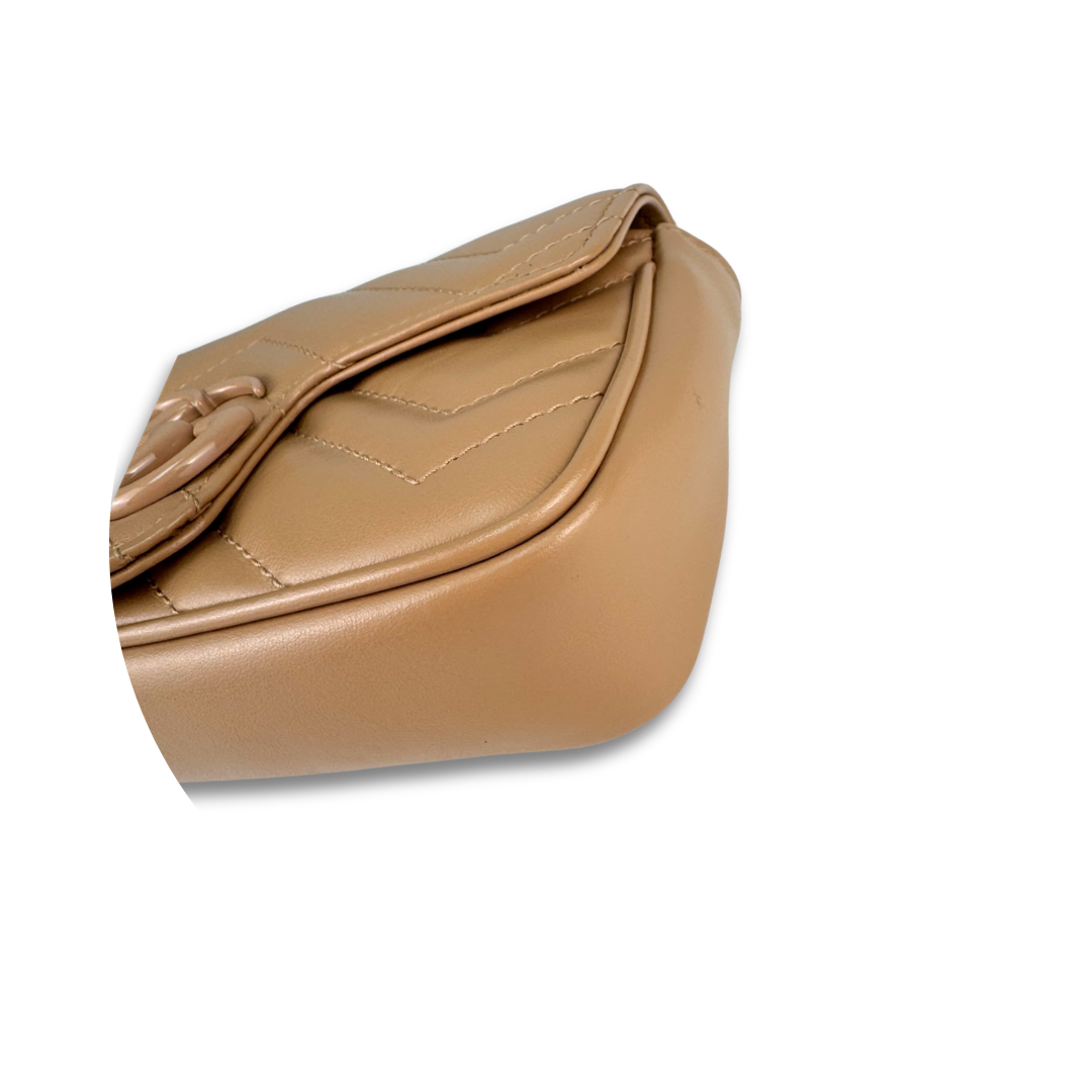 Gucci Beige Monochrome Marmont Mini Flap