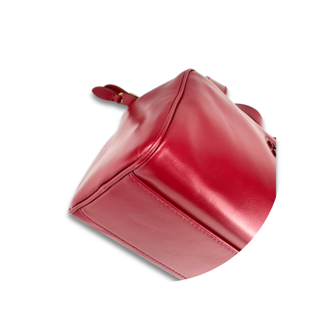 Miu Miu Red Soft Leather Top Handle Bag