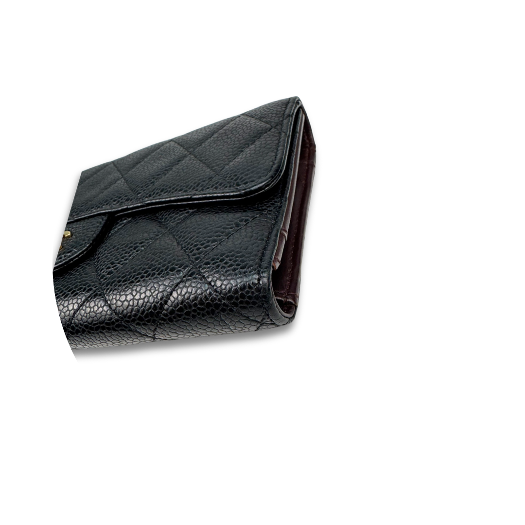 Chanel Classic Caviar Trifold Flap Wallet