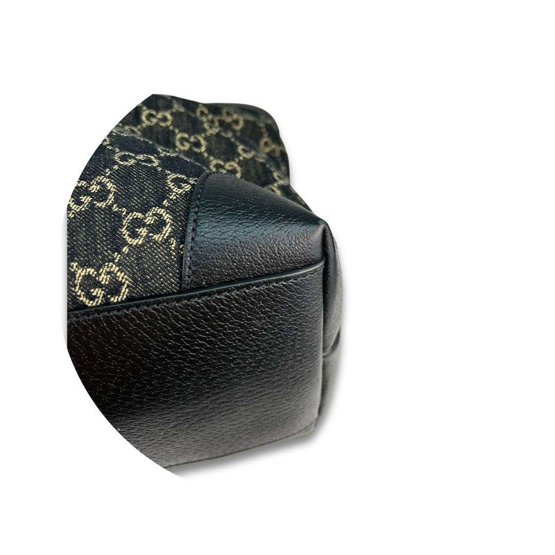 Gucci Black Denim Medium Ophidia Tote