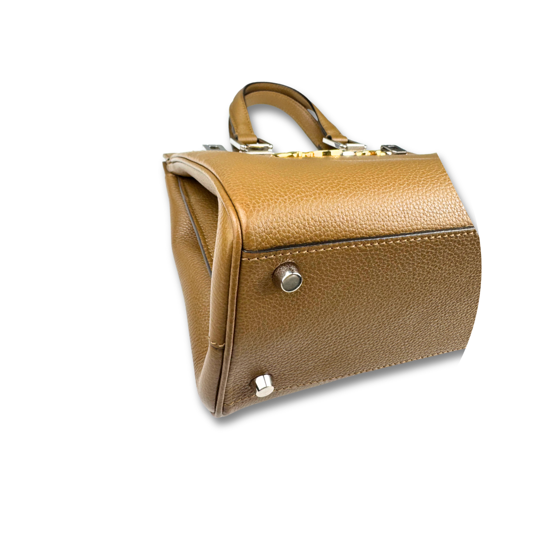 Gucci Small Brown Calfskin Zumi Top Handle Bag