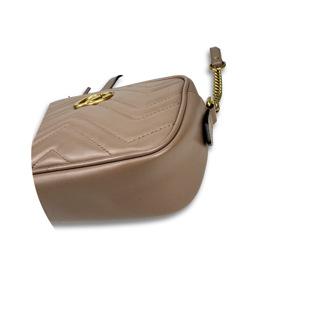 Gucci Dusty Rose Mini Marmont Camera Bag