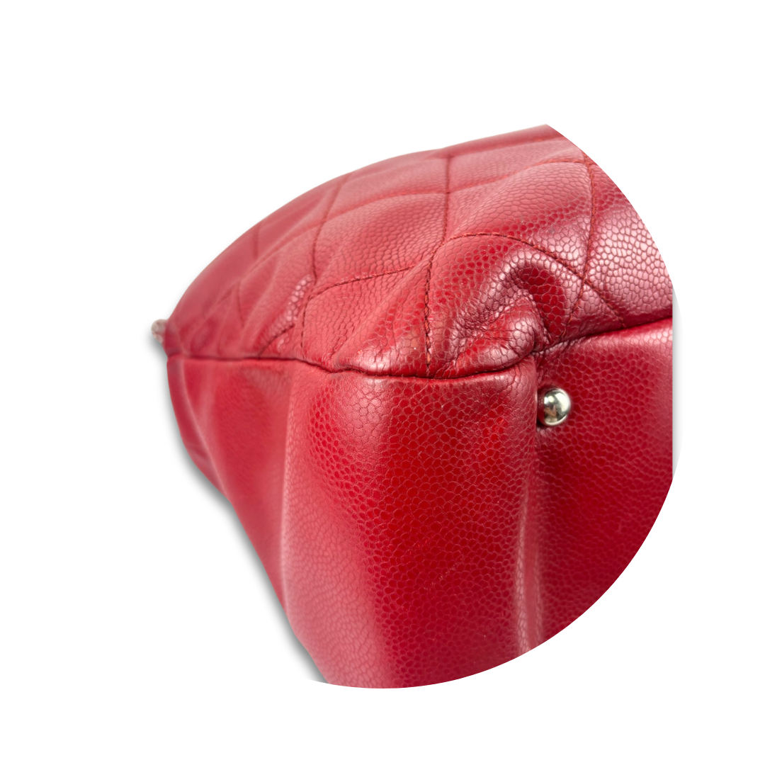 Chanel Burgundy Quilted Caviar CC Timeless Soft Tote