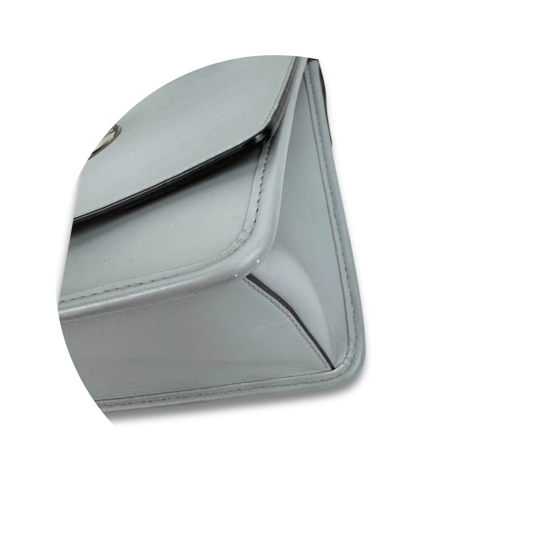 Fendi Gray Leather I F Kan Medium Shoulder Bag