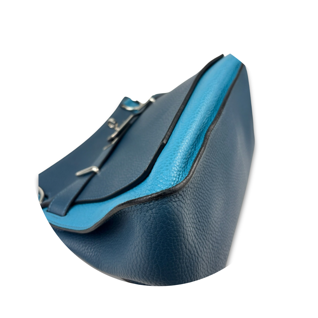 Hermès Clemence Colvert & Turquoise Bicolor Jypsière 34