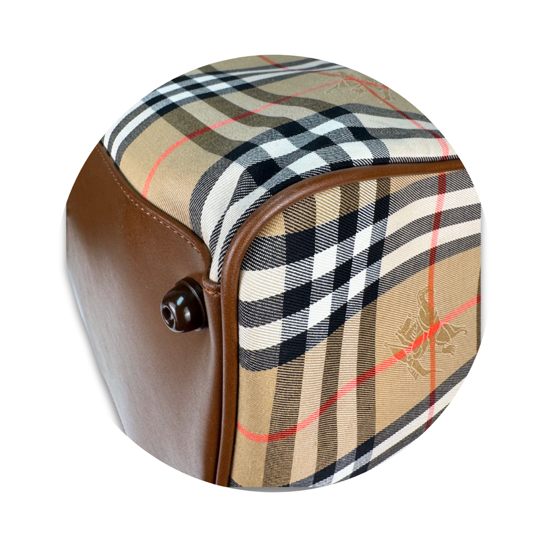Burberry Check Travel Boston Bag