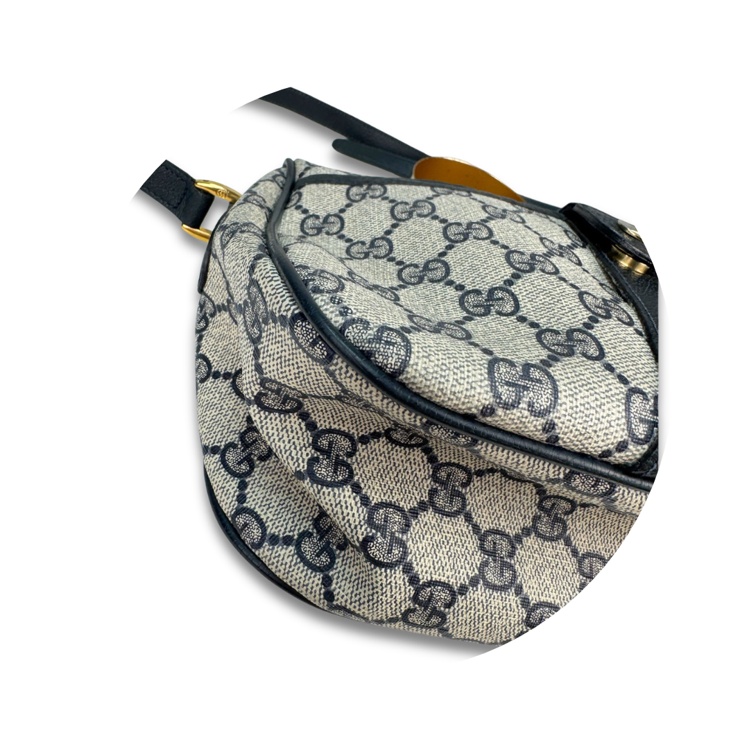 Gucci Navy Vintage Halfmoon Crossbody
