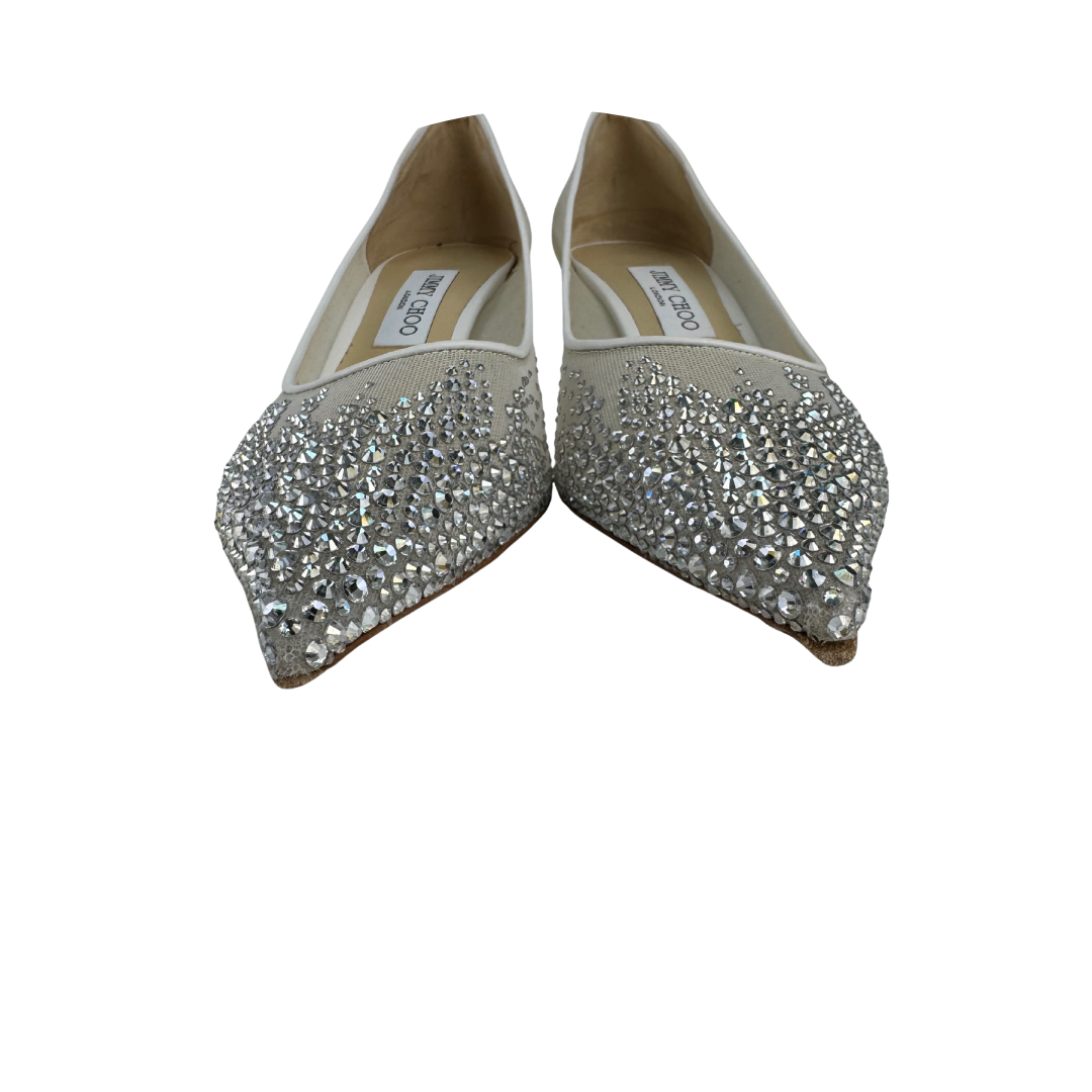 Jimmy Choo Crystal Love 65 Mesh Pumps - Size 41