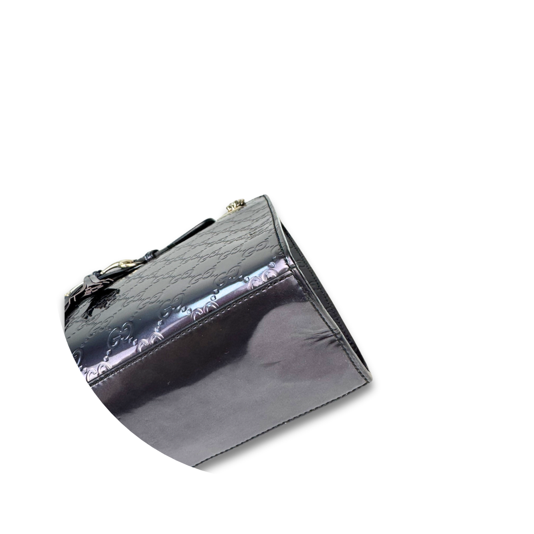 Gucci Guccissima Purple Patent Leather Emily