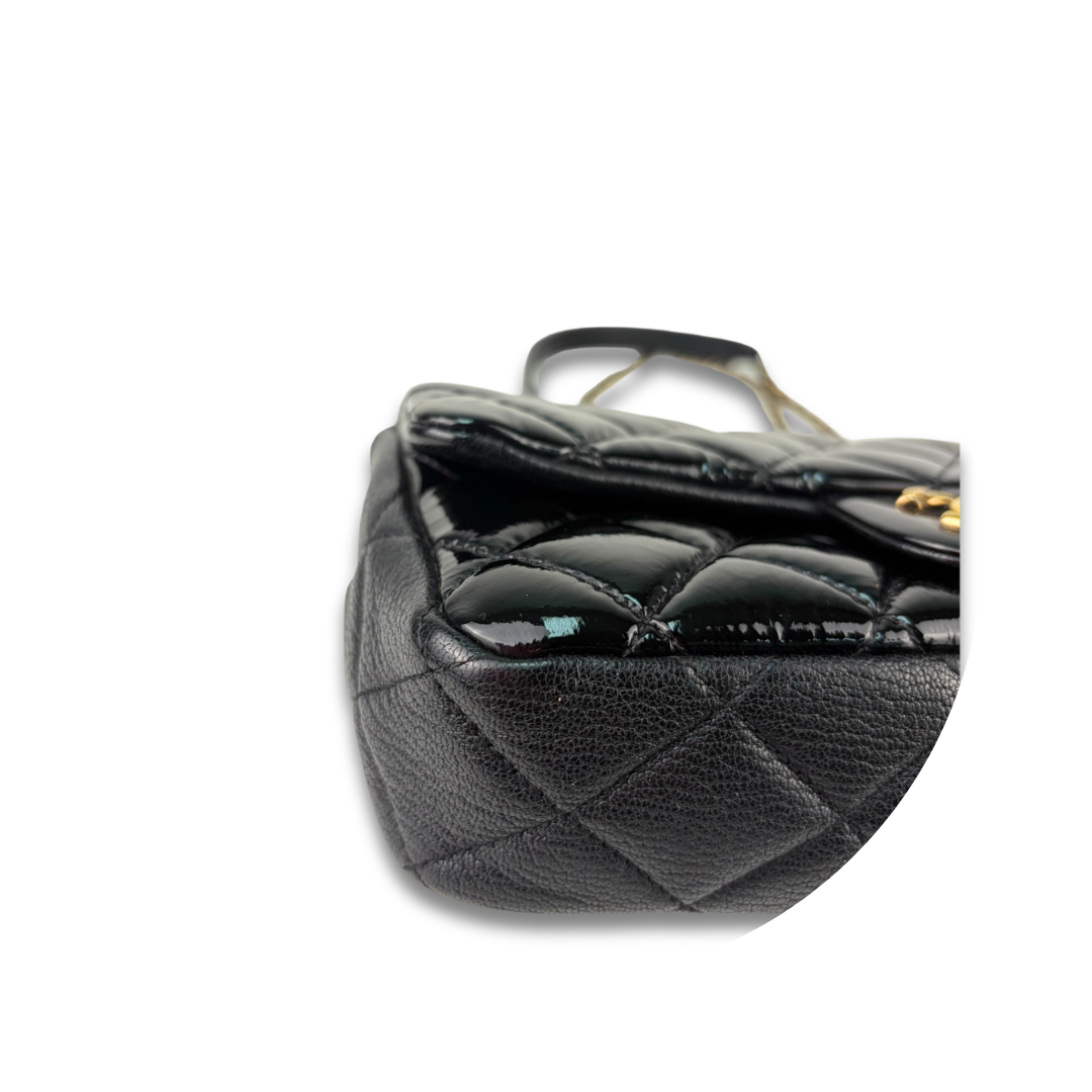 Chanel Patent Goatskin Small CC Eyelet Flap
