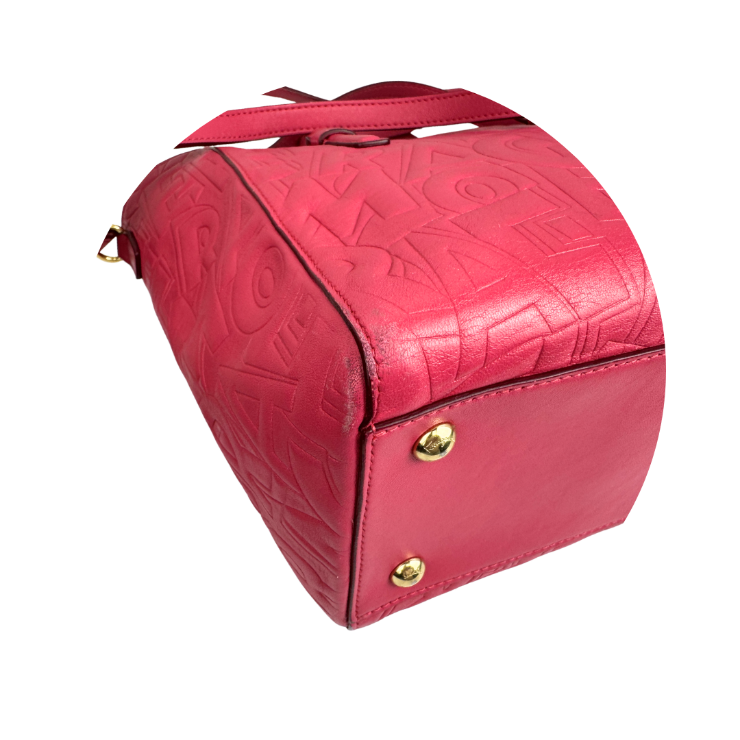 Ferragamo Small Fuchsia Bonnie Embossed Tote