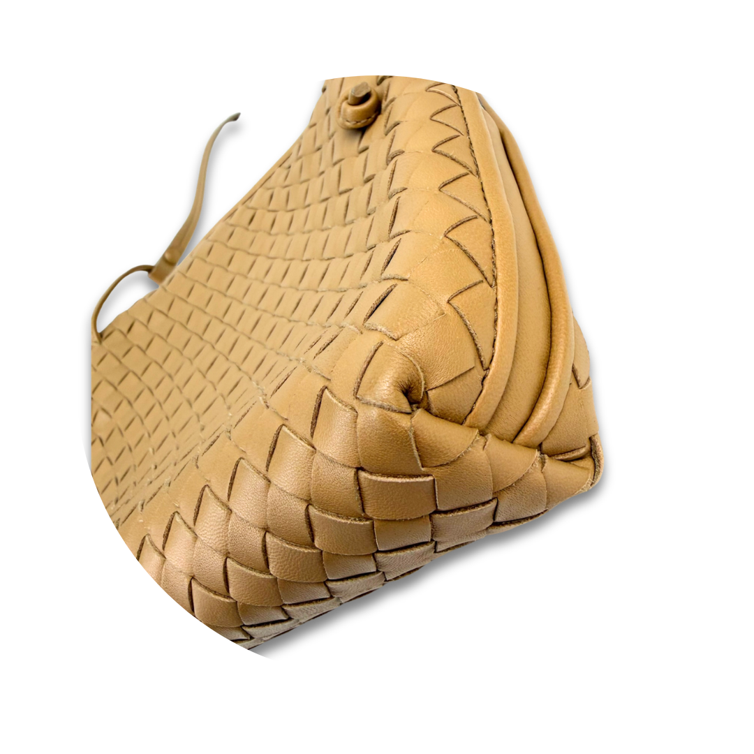 Bottega Veneta Beige Intrecciato Nodini Crossbody