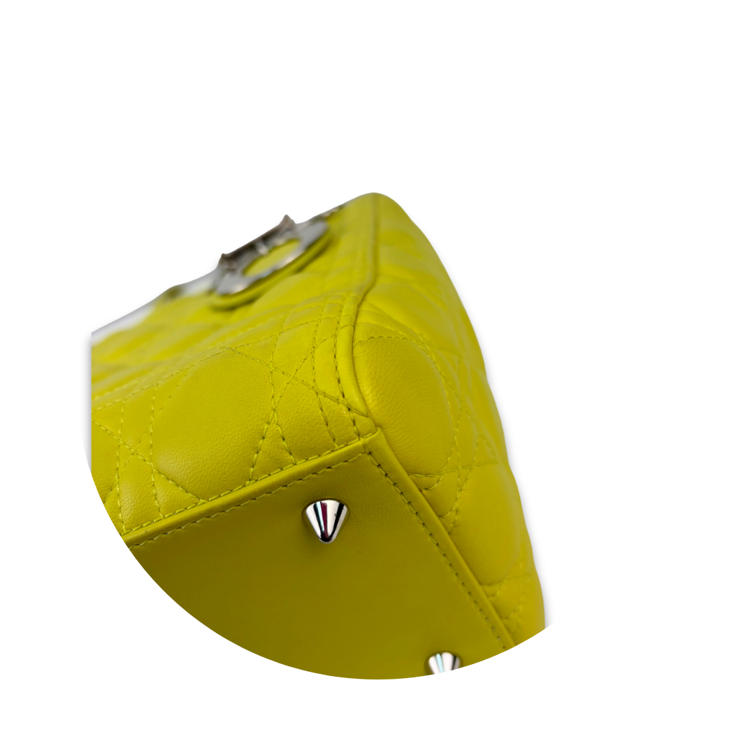 Dior Medium Yellow Lambskin Lady Dior