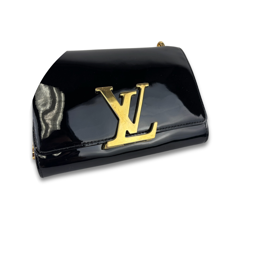 Louis Vuitton Black Patent Chain Louise MM