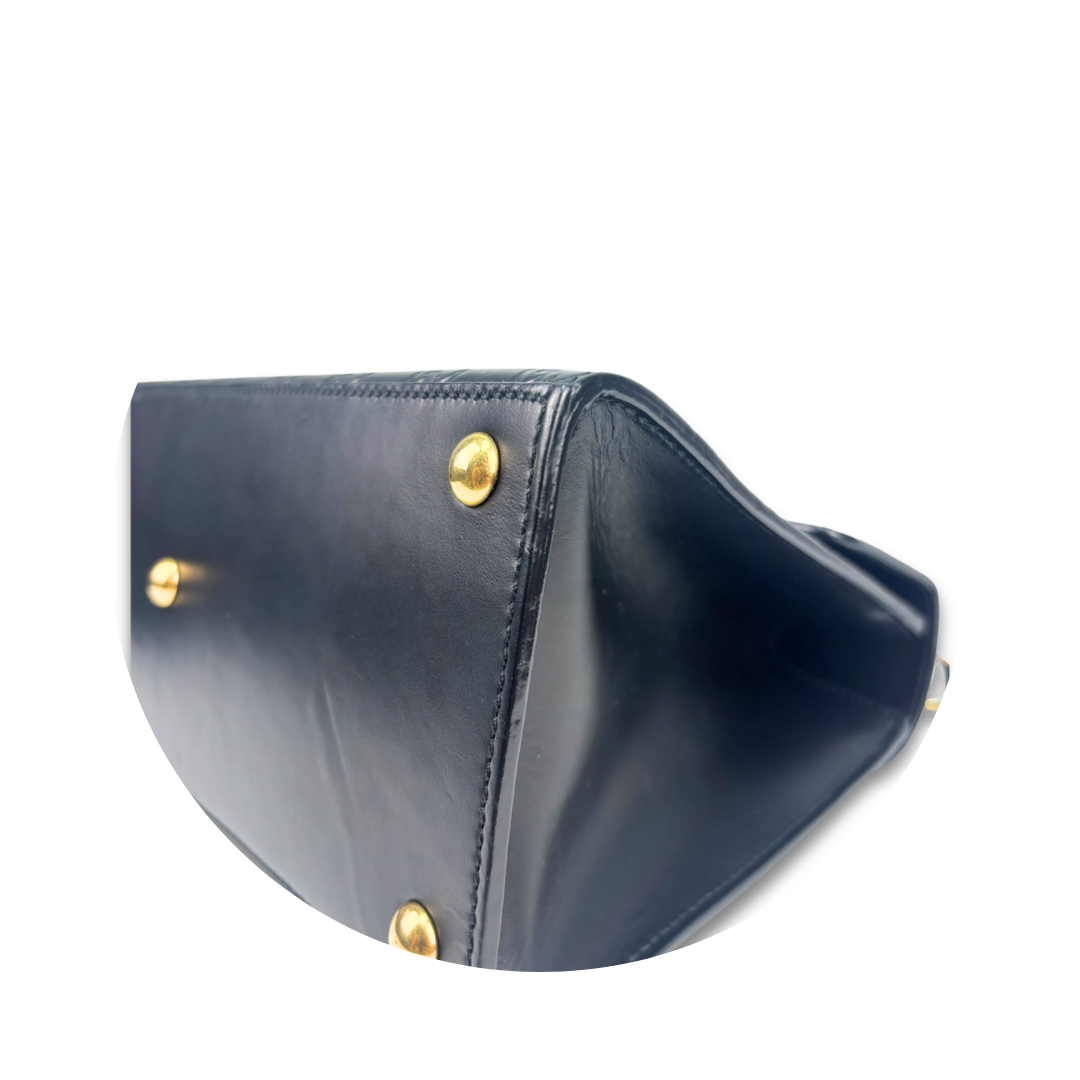 Gucci Black Guccissima Medium Padlock Top Handle
