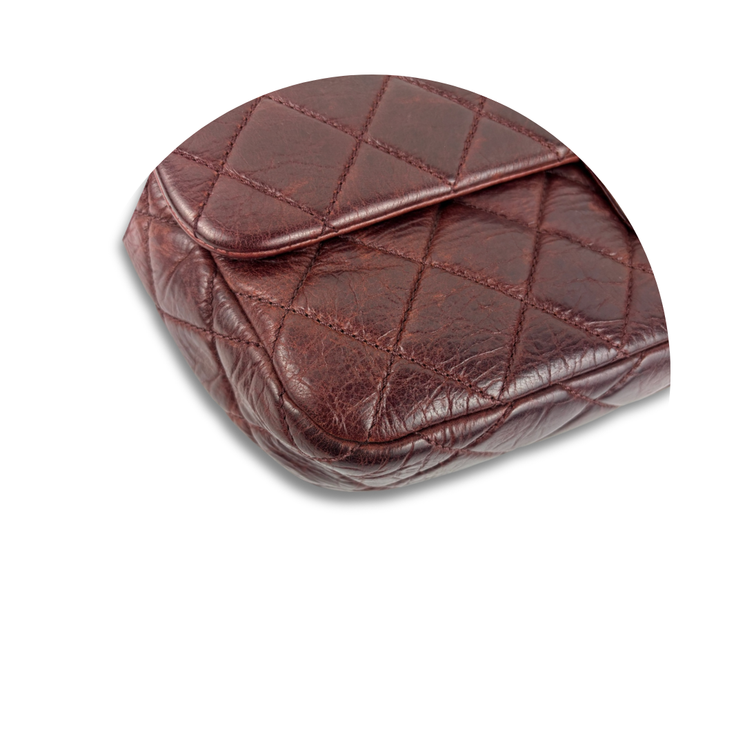 Chanel Distressed Burgundy Soft Double Flap Bag