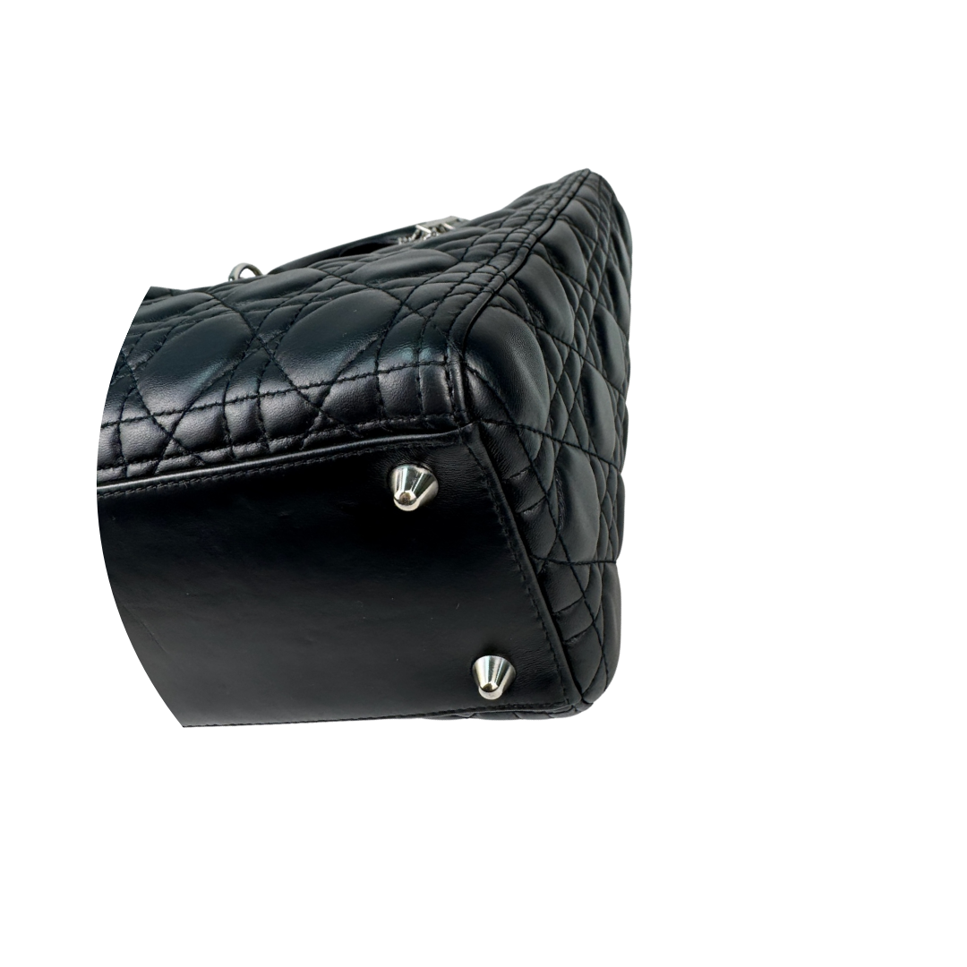 Dior Black Lambskin Large Lady Dior