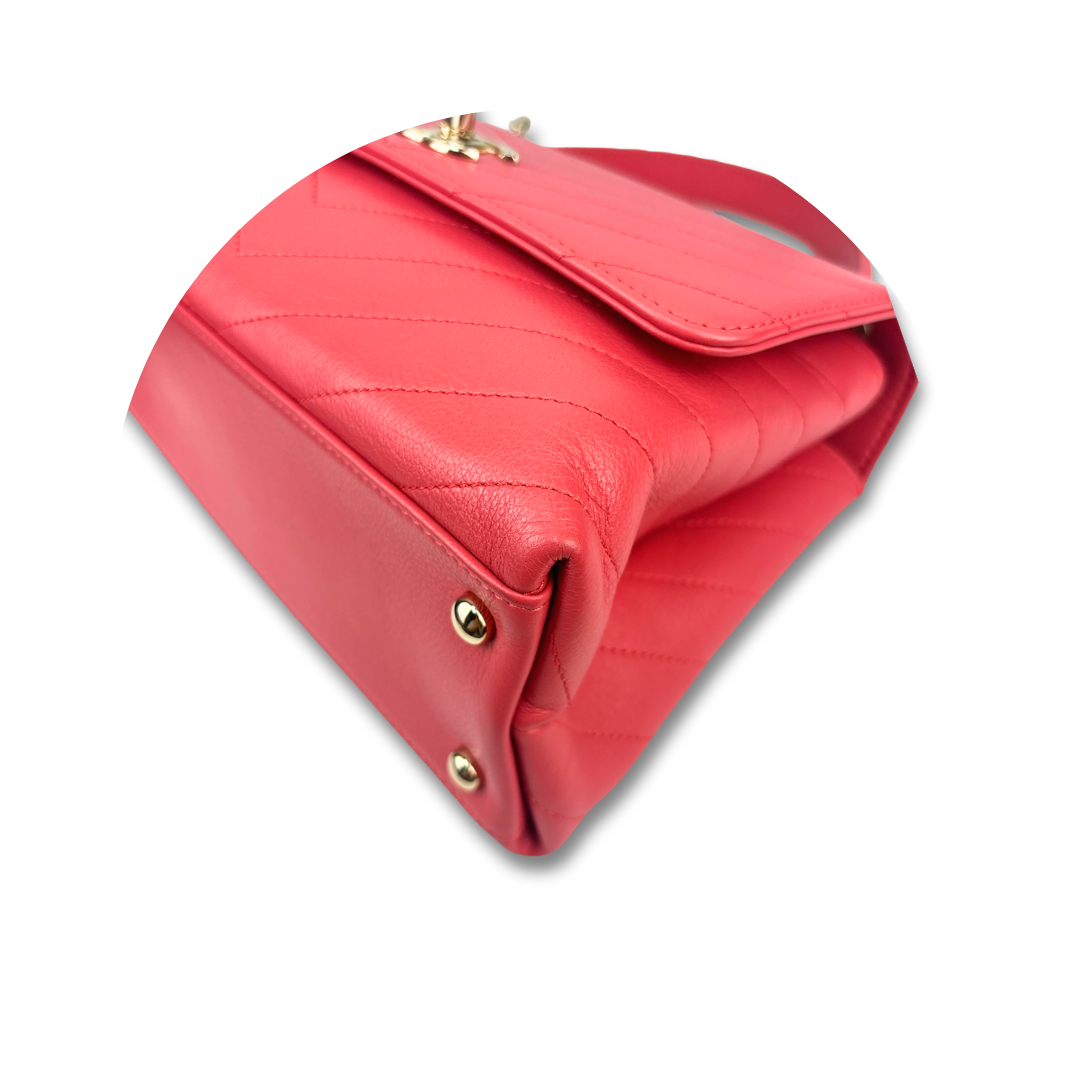 Chanel Pink Chevron Chic Top Handle