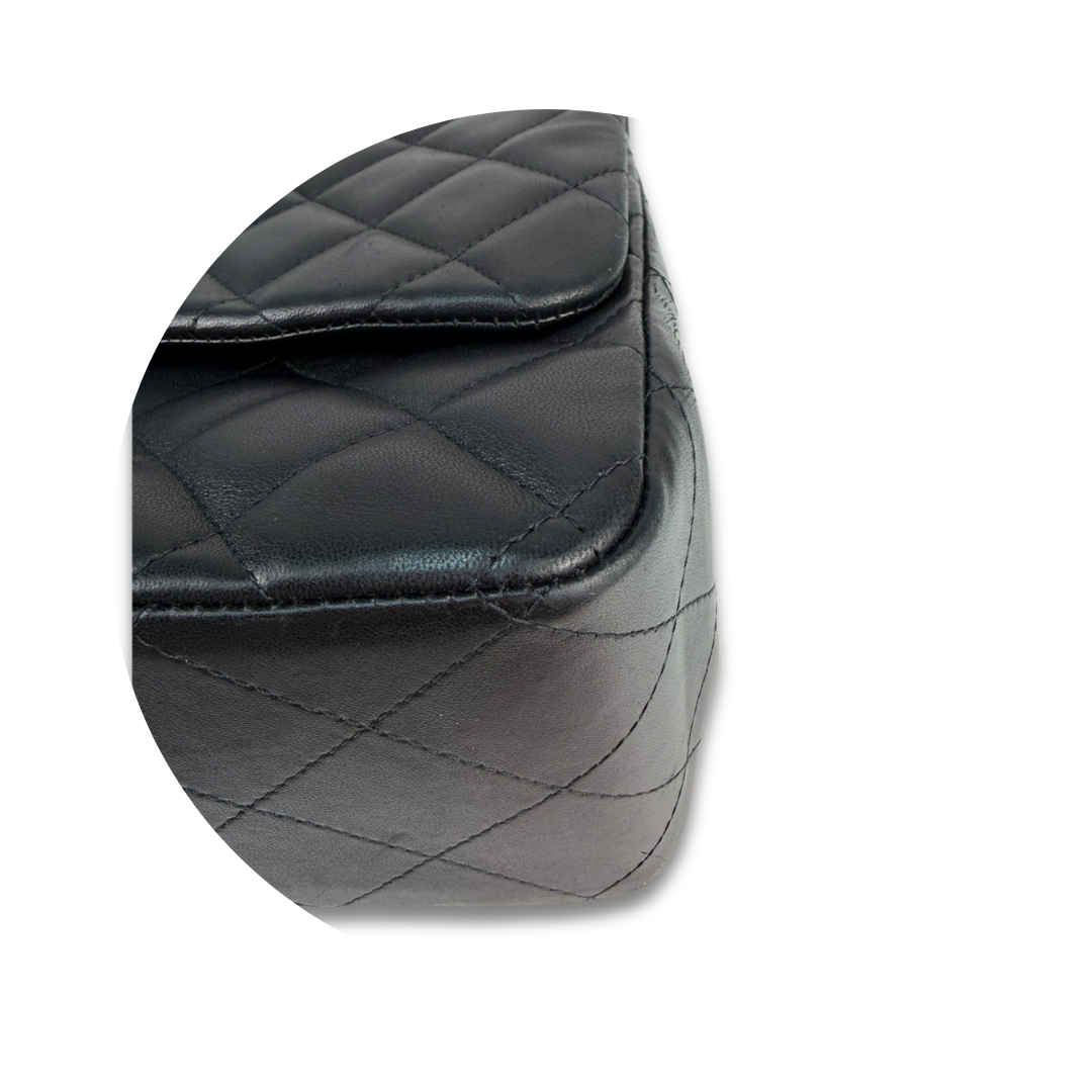 Chanel Black Lambskin Jumbo Single Flap