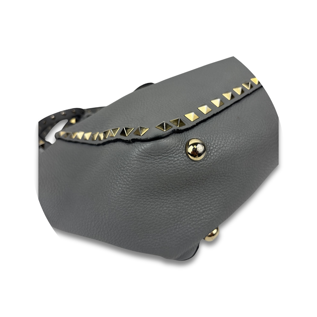 Valentino Grey Rockstud Shoulder Bag