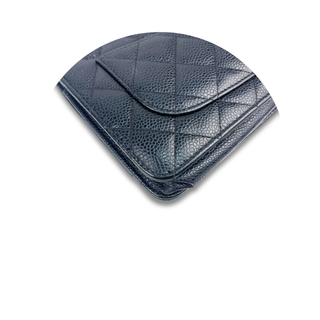Chanel Navy Caviar Classic Wallet on Chain