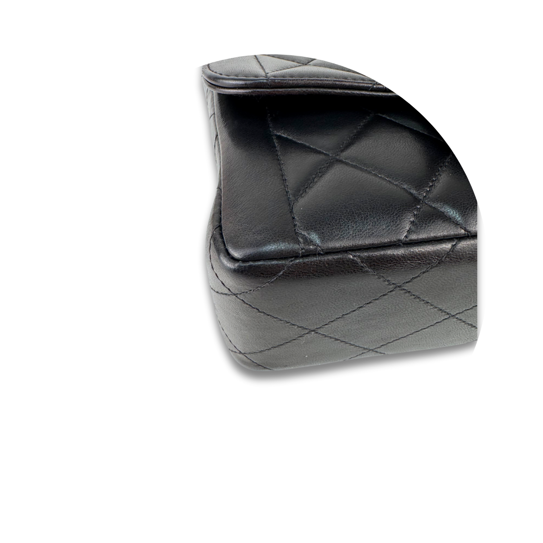 Chanel Black Lambskin Top Handle Mini