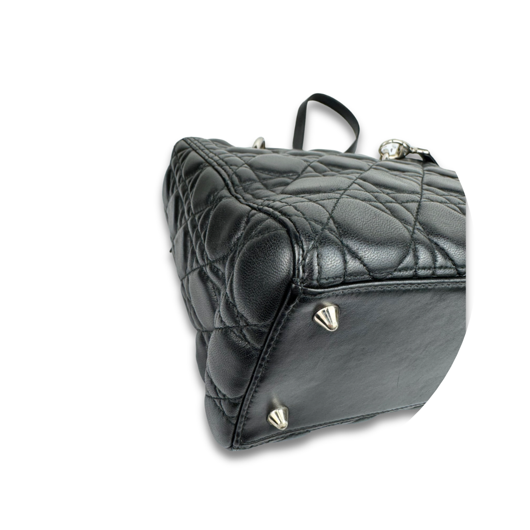 Dior Black Lambskin Medium Lady Dior