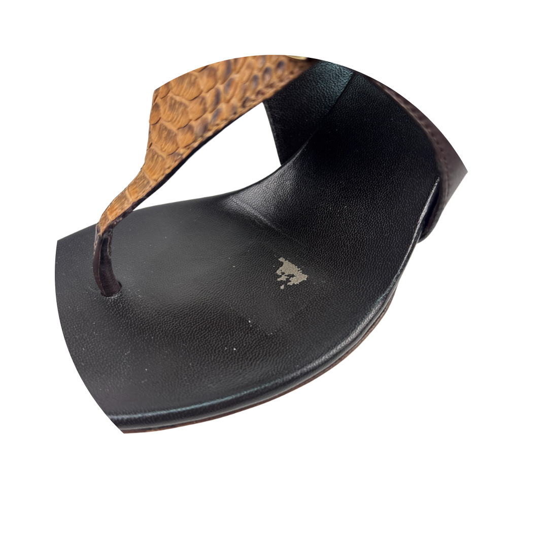 Gucci Python Leather Sandals - Size 37.5
