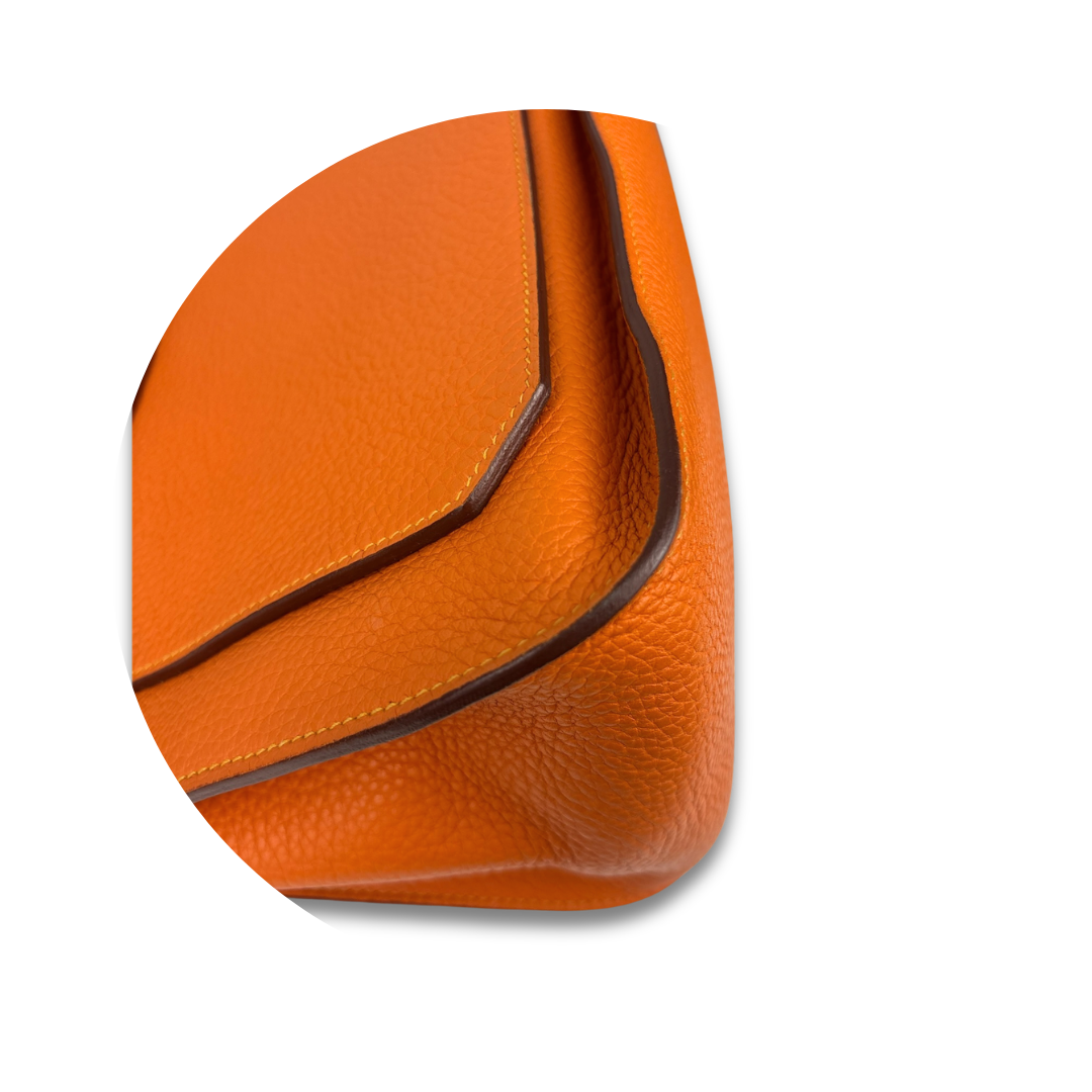 Hermès Clemence Jypsière 34 Orange Verso