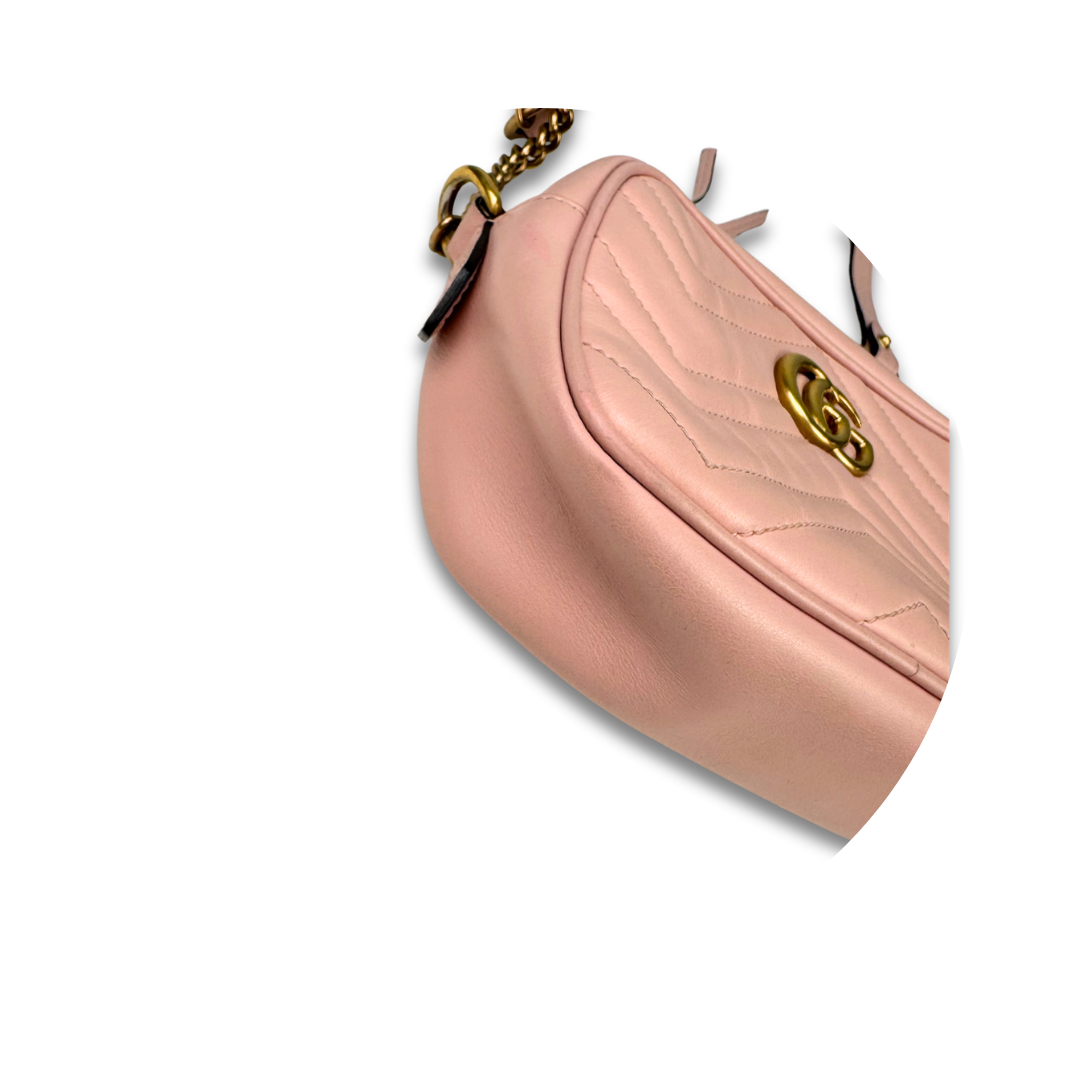 Gucci Pale Pink Mini Marmont Camera Bag