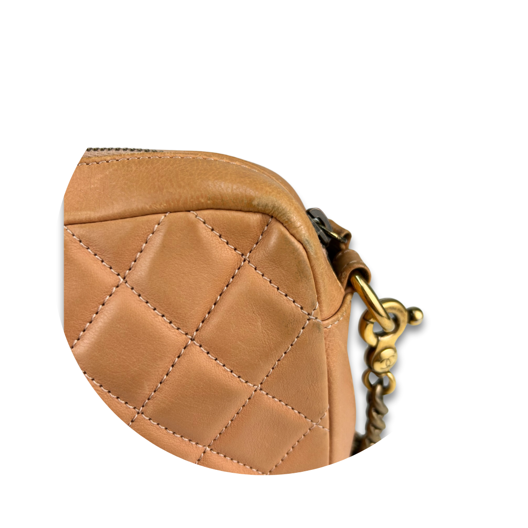 Chanel Brown Quilted Camera Bag
