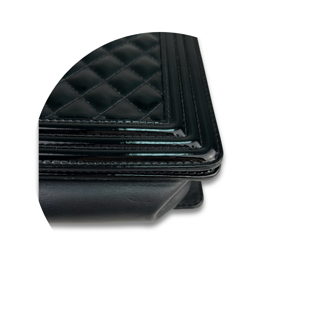 Chanel Large Patent Leather Boy Bag