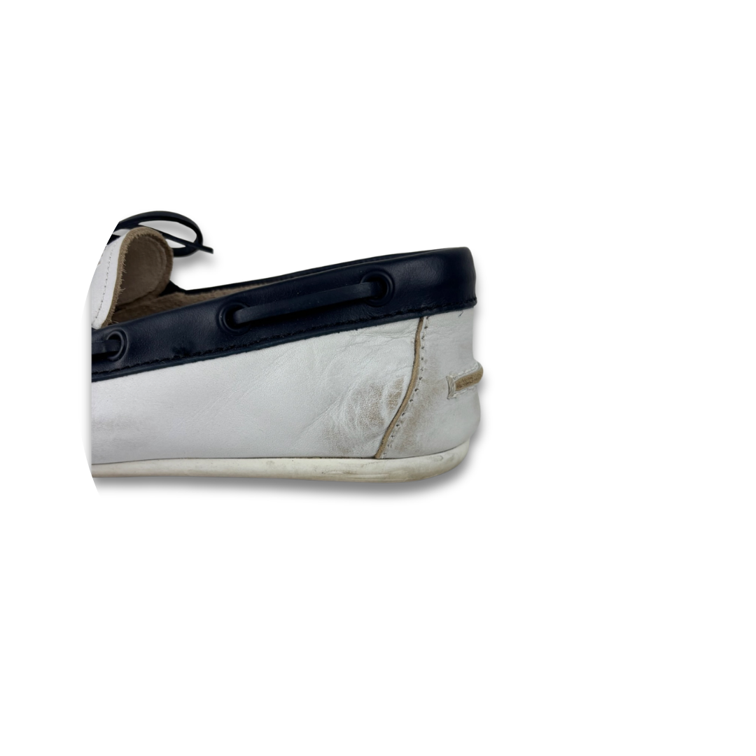 Miu Miu White Leather Deck Shoes - Size 36.5