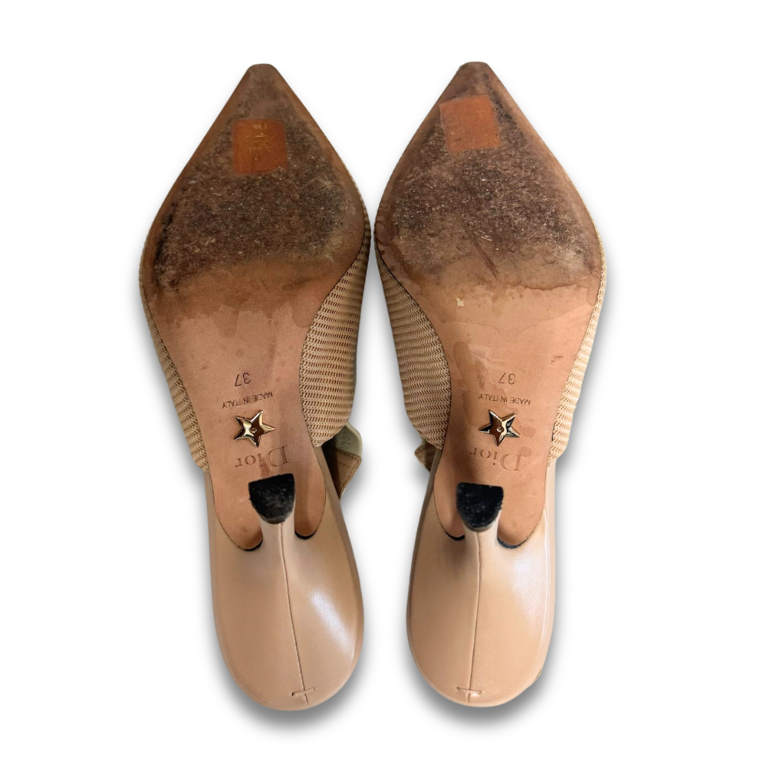 Dior Beige J'Adior 100mm Slingbacks - Size 37