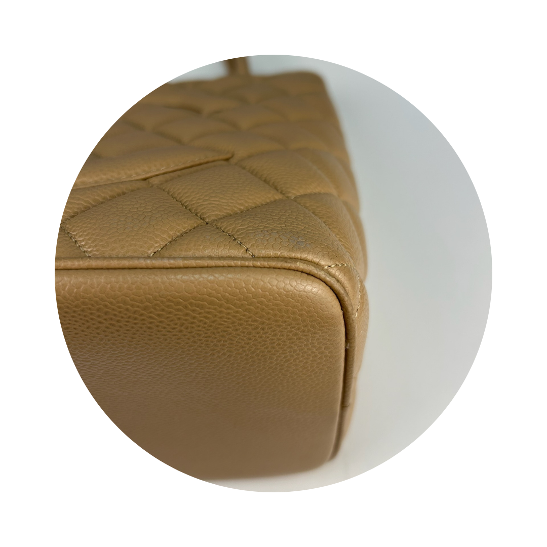 Chanel Beige Caviar Medallion Tote