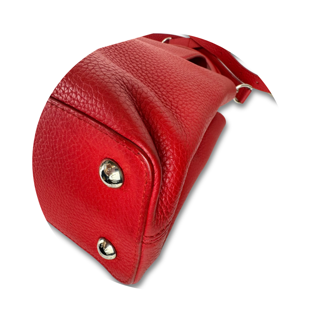 Louis Vuitton Red Taurillon Capucines PM
