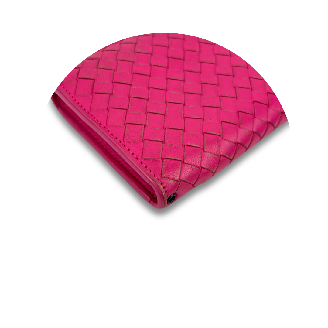 Bottega Veneta Pink Intrecciato Wallet