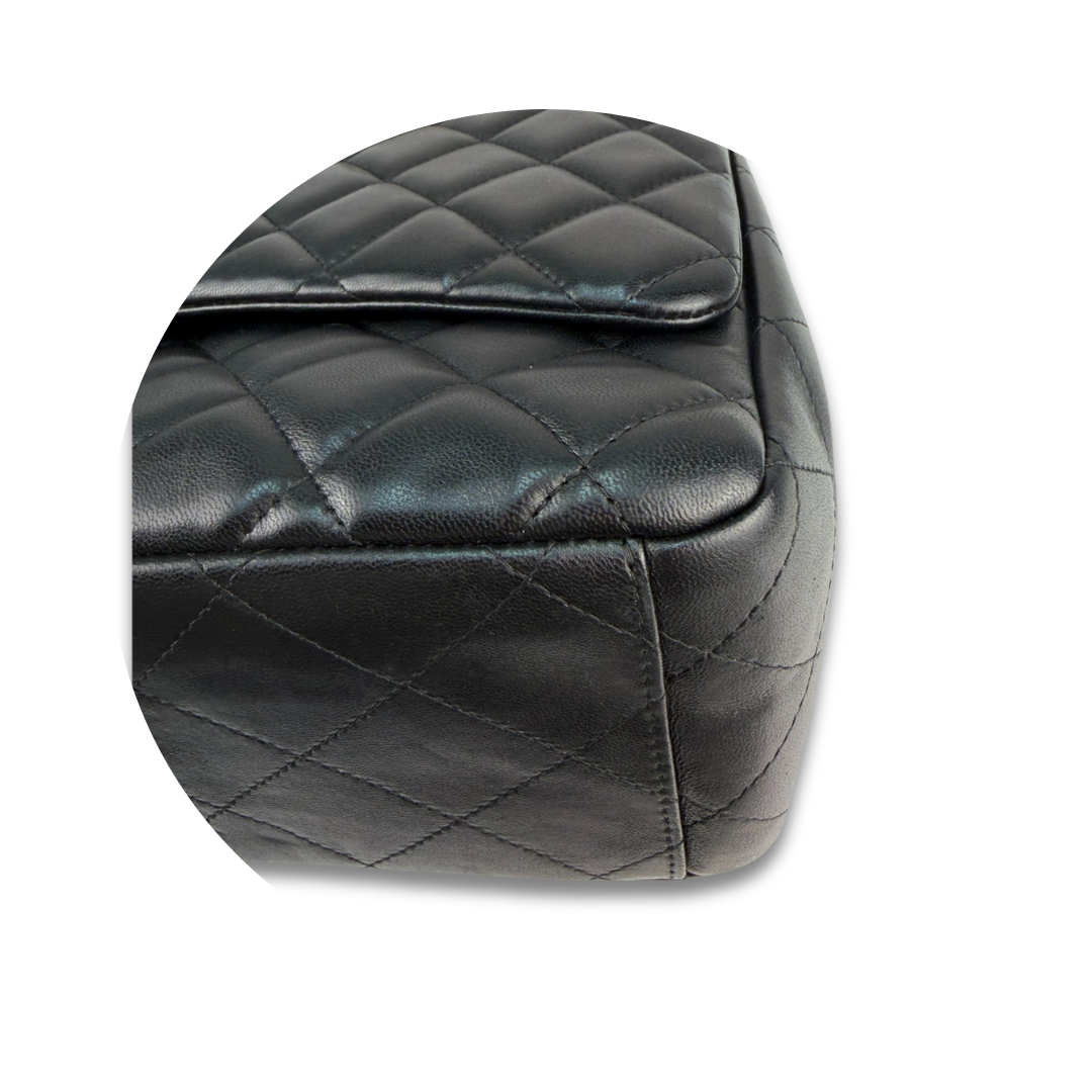 Chanel Black Lambskin Maxi Single Flap