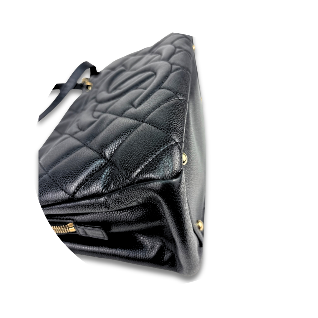 Chanel Black Caviar Small Soft Shopping Tote