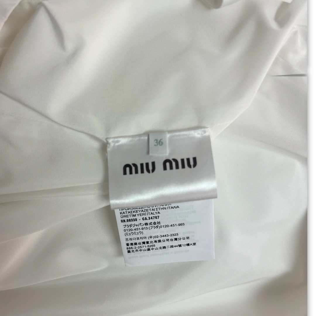 Miu Miu White Poplin Mini Dress- Size 36