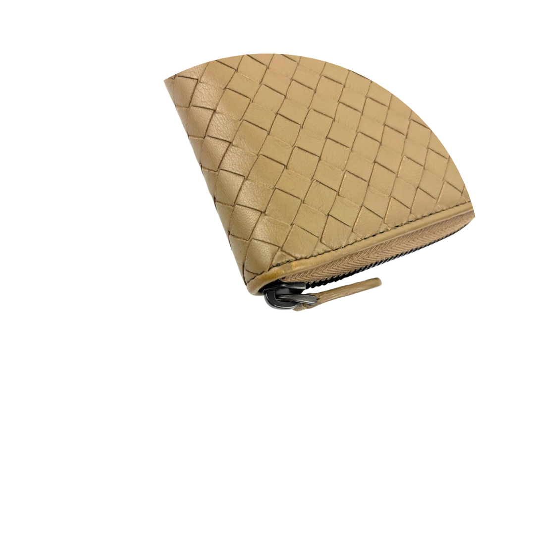 Bottega Taupe Zip Around Wallet