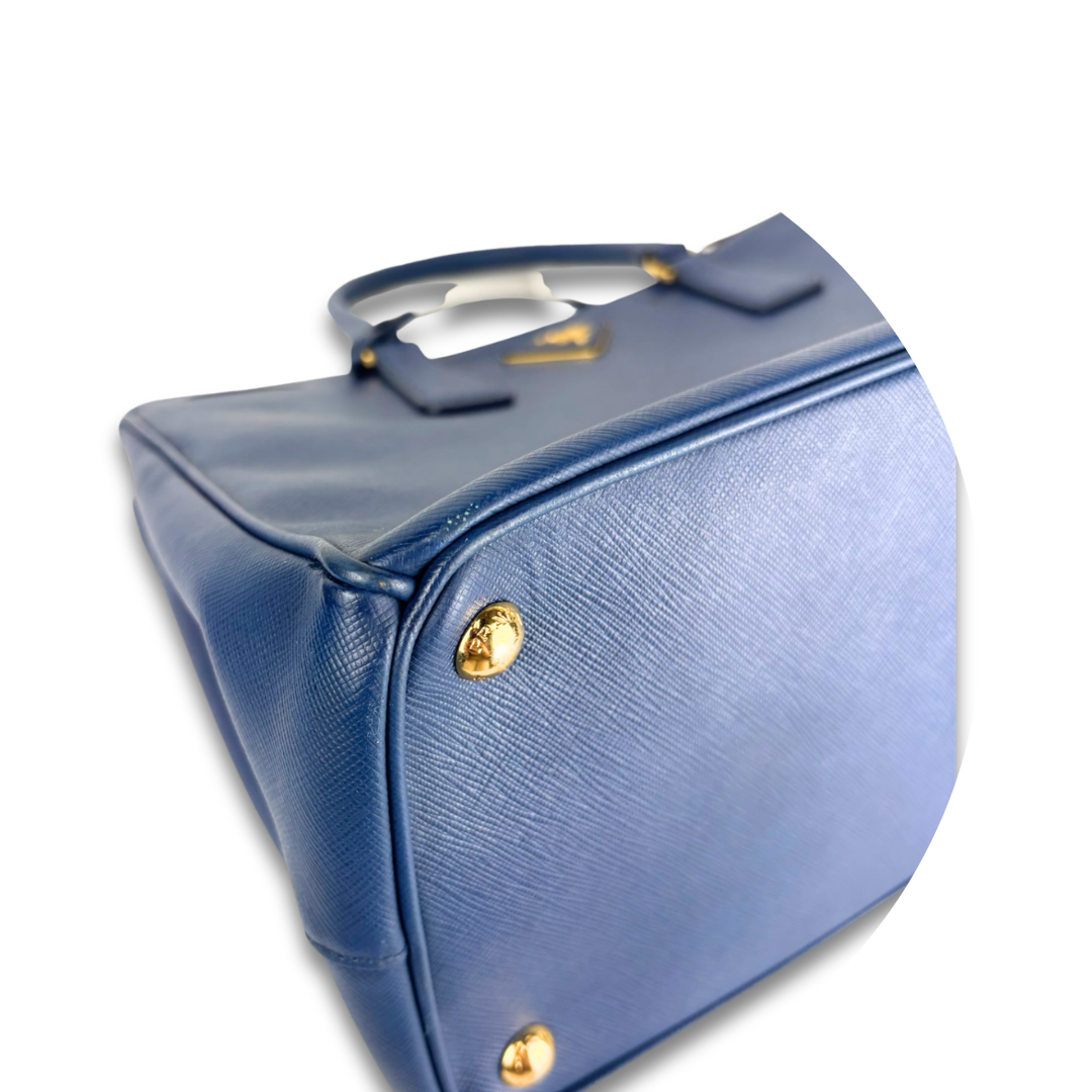 Prada Blue Medium Galleria Double Zip